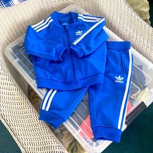 Adidas jacket and track suit bottom set